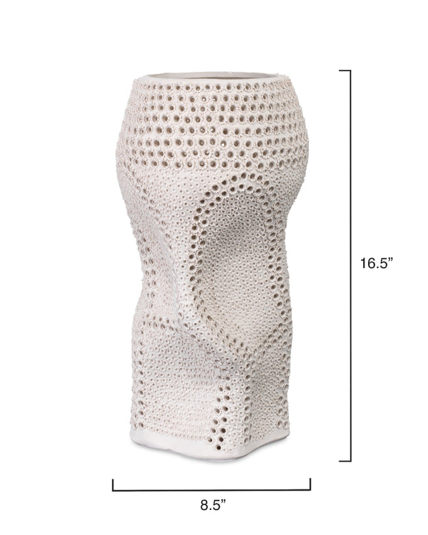 Night Sky Porcelain Decorative Vase, White