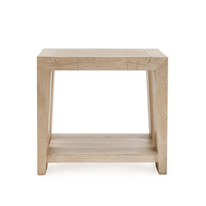 Troy Solid Wood End Table in Aged Cream