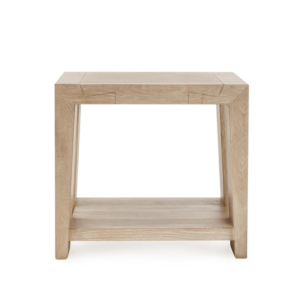 Troy Solid Wood End Table in Aged Cream
