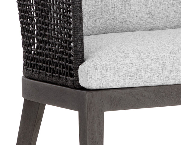 CAPRI DINING ARMCHAIR - SMOKE GREY - COPACABANA MARBLE