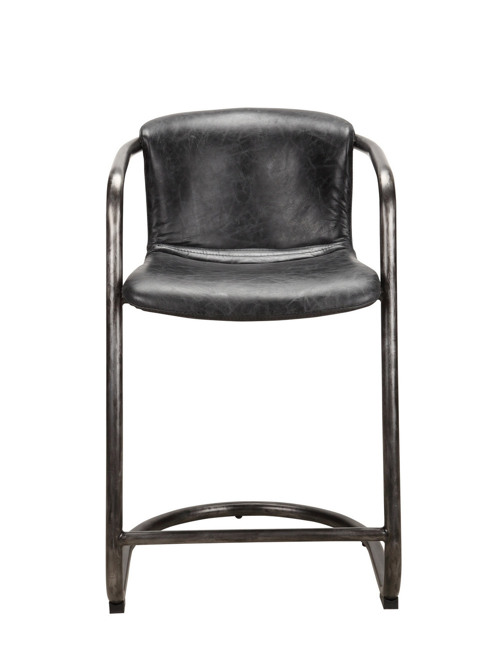 Moe's Freeman Counter Stool Set in Black Leather