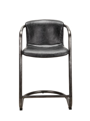 Moe's Freeman Counter Stool Set in Black Leather