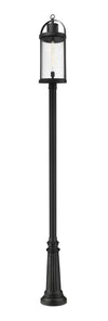 Roundhouse 1 Light Outdoor Post Mounted Fixture in Black Finish