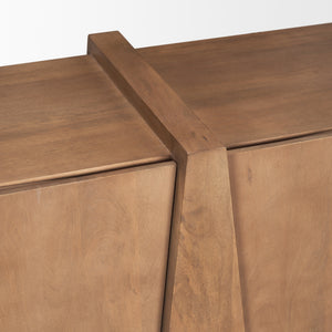 Eula Medium Brown Wood 4-Door Sideboard