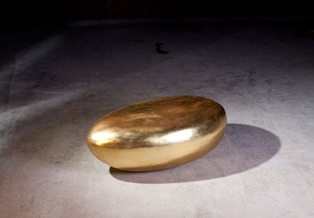 River Stone Cocktail Table, Gold Leaf, Small