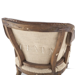 Shakespeare Deconstructed Armchair with Cigar Leather and Solid Wood Legs
