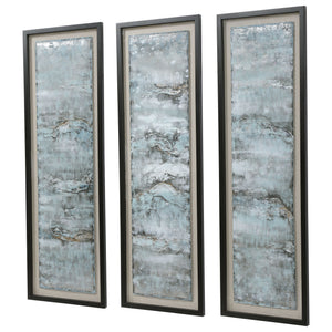 Ocean Swell Painted Metal Art, S/3, 3 Cartons