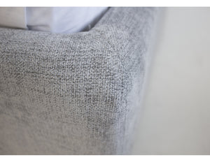 Plume Queen Bed in heather grey chenille