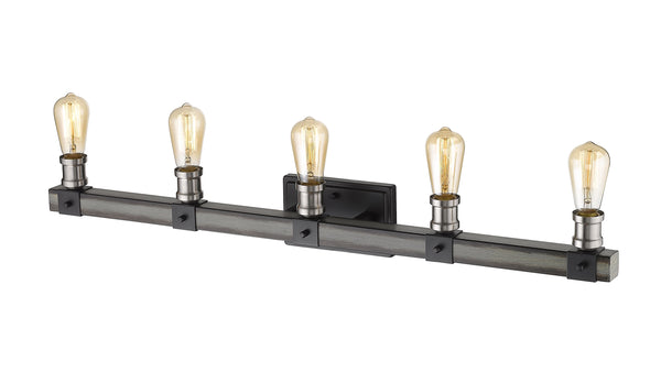 Kirkland 5 Light Vanity in Ashen Barnboard Finish