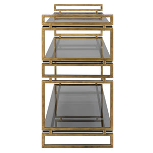 Stacked Up Gray Glass Console Table