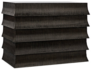 Ava Mahogany Dresser in Hand-Rubbed Black with Light Brown Highlights