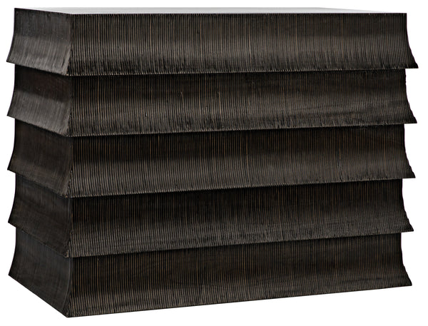 Ava Mahogany Dresser in Hand-Rubbed Black with Light Brown Highlights