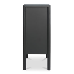 Moe's Hannah Cabinet Black with Glass Inserts