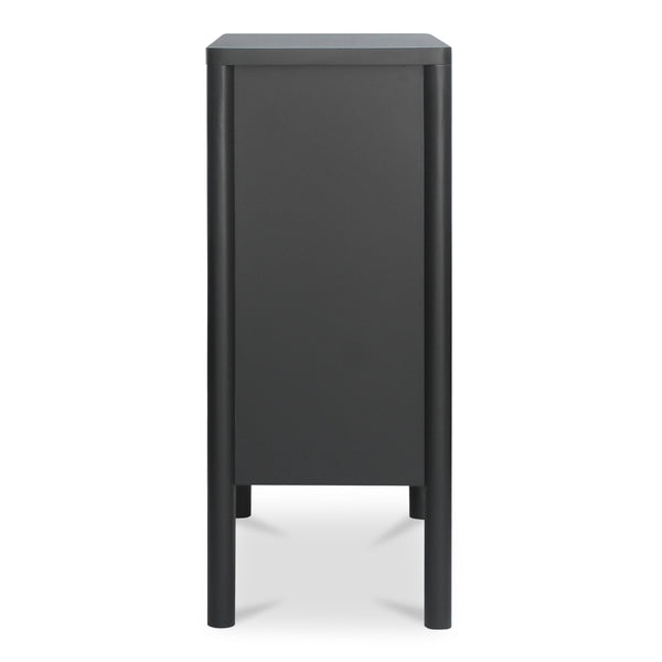 Moe's Hannah Cabinet Black with Glass Inserts