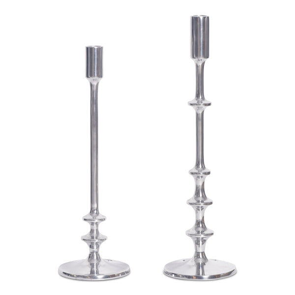 Moe's Irie Candle Holders Set, Polished Nickel