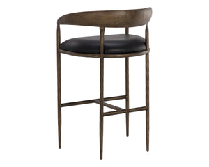 ZANATTA BARSTOOL - CHARCOAL BLACK LEATHER
