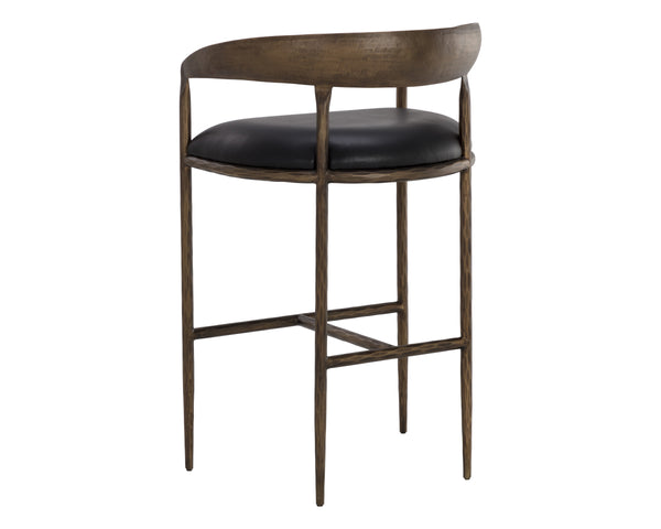 ZANATTA BARSTOOL - CHARCOAL BLACK LEATHER