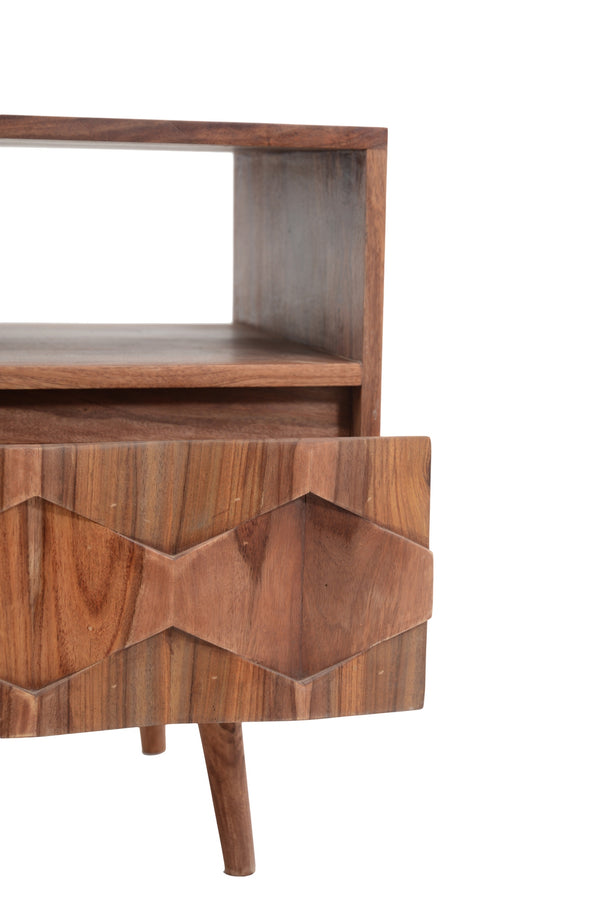 O2 Nightstand in Natural Sheesham Wood