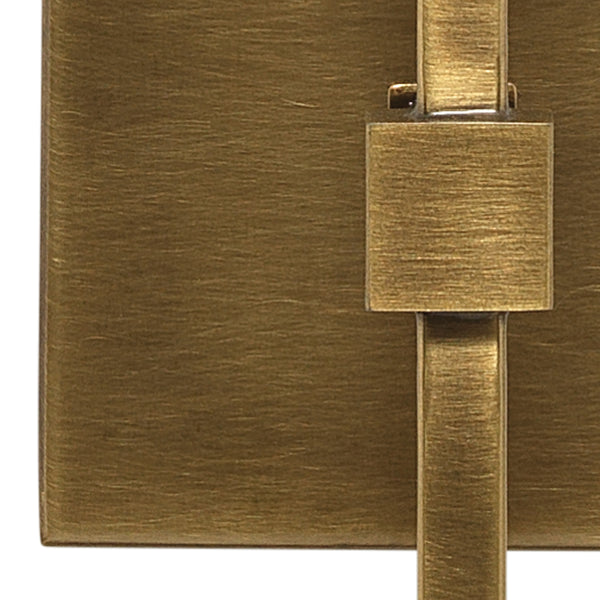 Minerva Wall Sconce, Antique Brass With White Linen Shade