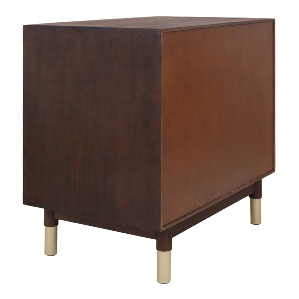 Callan KD Nightstand/Side Table 2 Drawers, Dark Walnut