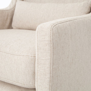 Swivel Wing Chair In Jette Linen