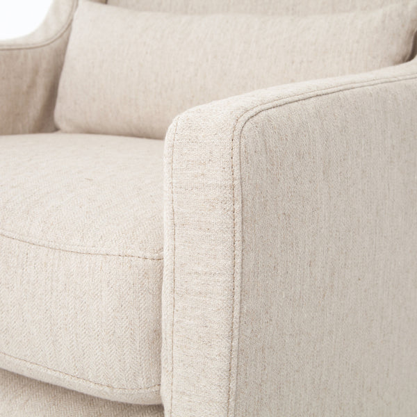 Swivel Wing Chair In Jette Linen