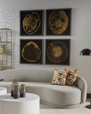 TIME LINES (SET OF 4) - 30" X 30" - CHARCOAL FRAME