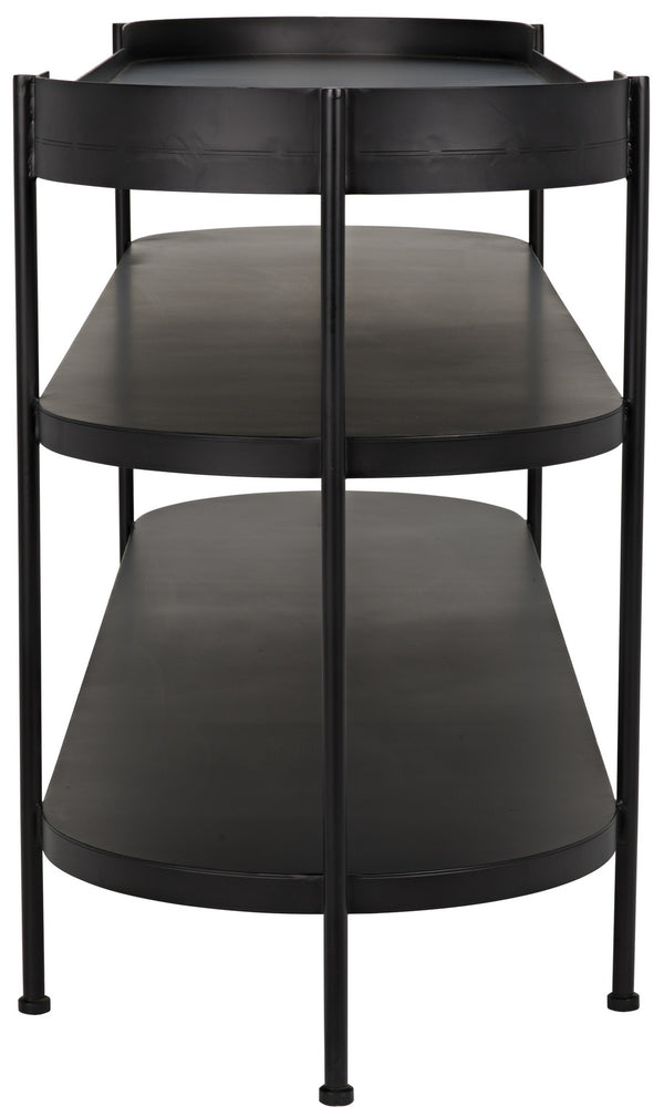 Cassio Console in Matte Black Industrial Steel