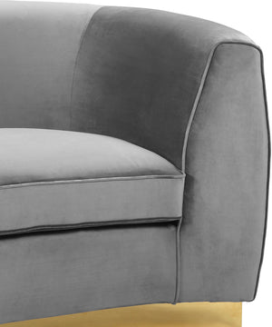 Crystal Chair In Grey Velvet and Gold