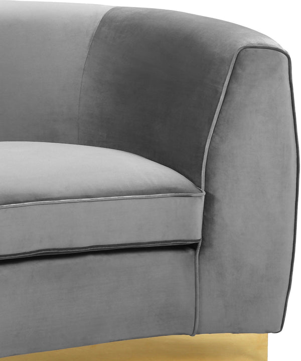 Crystal Chair In Grey Velvet and Gold