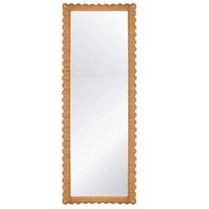 SCALLOP EDGE RATTAN FLOOR MIRROR
