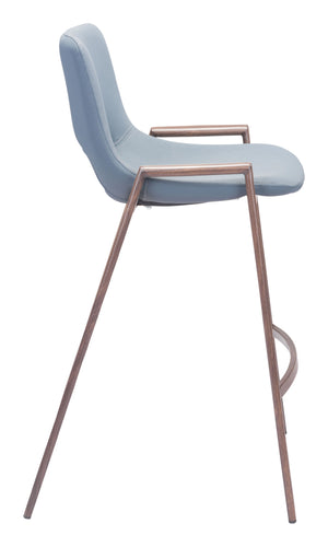 Desi Counter Stool (Set of 2) Blue & Walnut