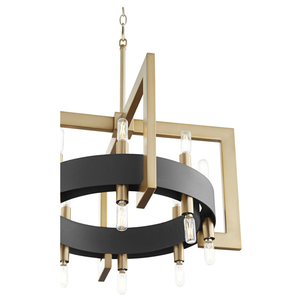 Archibald 16lt Chandelier in Noir / Aged Brass