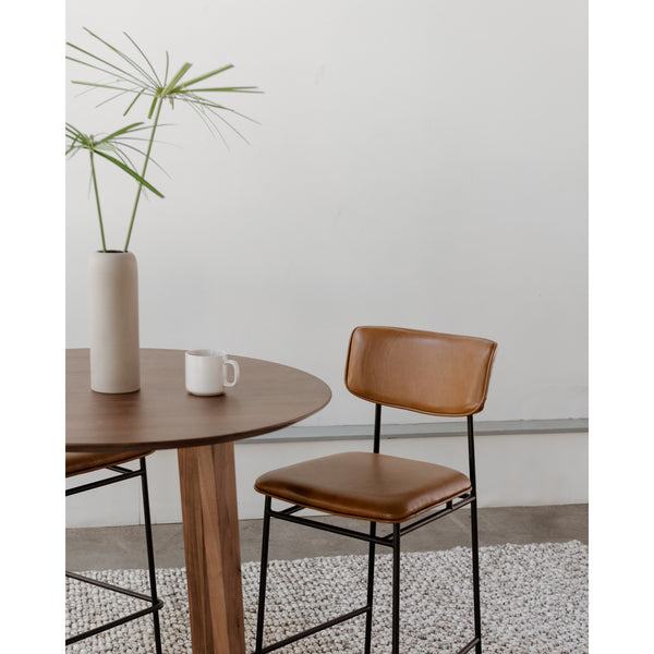 Moe's Sailor Counter Stool Brown with Leather Seat
