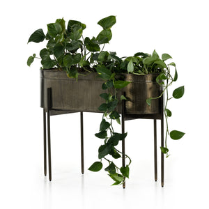 Jed Large Planter In Weathered Brass