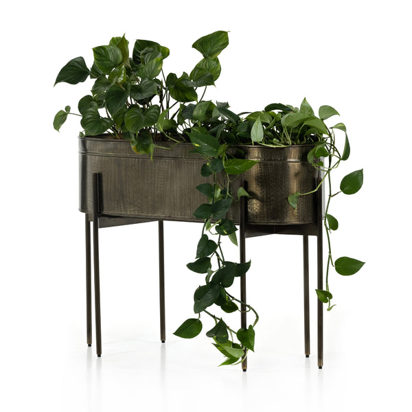 Jed Large Planter In Weathered Brass