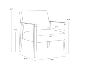 EARL LOUNGE CHAIR - ASH GREY - BRENTWOOD CHARCOAL LEATHER