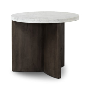 Toli End Table - Italian White Marble