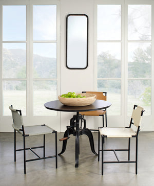 Asher Leather Dining Chair, Grey