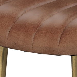 Theo Leather Bar Stool, Brown