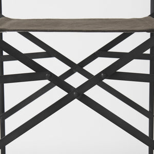 Direttore 19.3L x 19.3W x 44.1H Brown/Gray Suede W/ Metal Frame Bar Stool