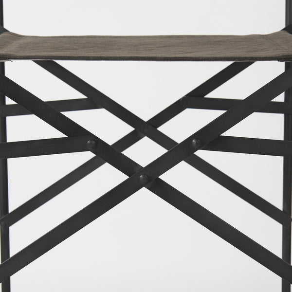 Direttore 19.3L x 19.3W x 44.1H Brown/Gray Suede W/ Metal Frame Bar Stool