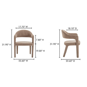 Martens Dining Chair in Camel Upholstery