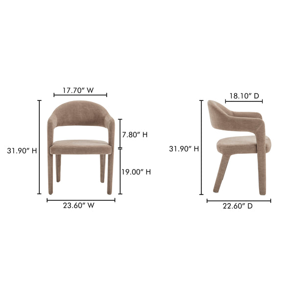 Martens Dining Chair in Camel Upholstery
