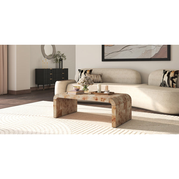 Adriel Burl Wood Coffee Table, Natural Burl