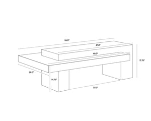 HERRIOT COFFEE TABLE - DARK BROWN / GREY