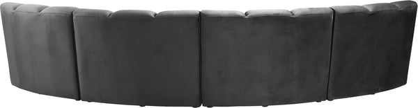 Lynda 4pc. Modular Sectional In Grey Velvet