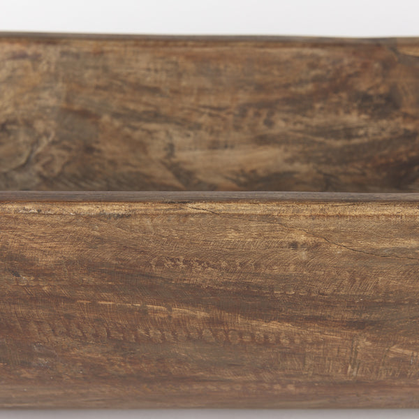 Athena Extra Large Oblong Medium Brown Reclaimed Wood Bowl