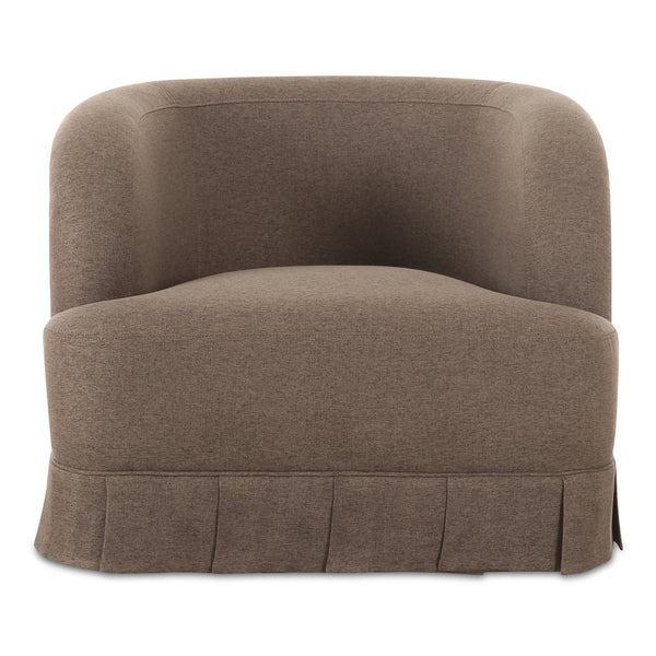 Moe's Maren Brown Swivel Chair with Pleat Base