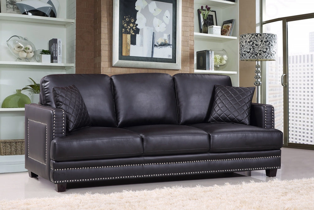Ida Sofa In Black Faux Leather